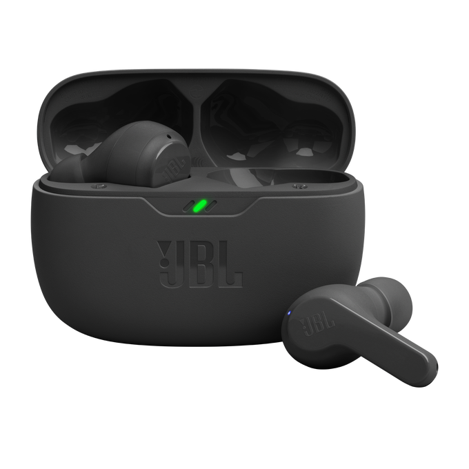 JBL WAVE BEAM - Kabellose In-Ear Ohrhörer mit IP54 und IPX2 Wasserdichtigkeit – Freisprechfunktion und 32 Stunden Akkulaufzeit – Schwarz